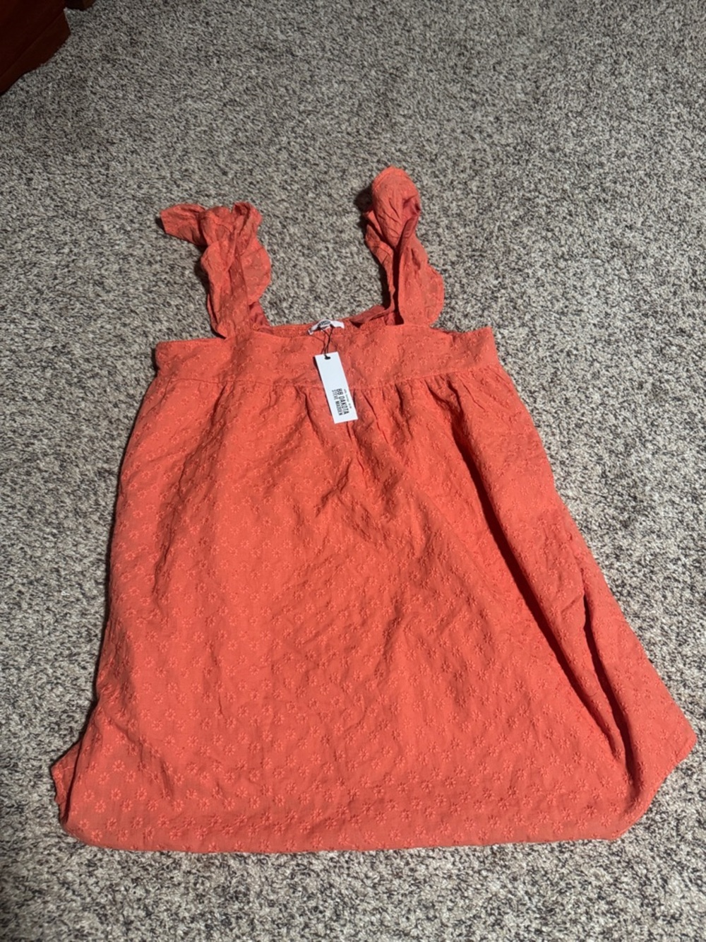 BB Dakota Orange Eyelet Sundress with Ruffled Straps